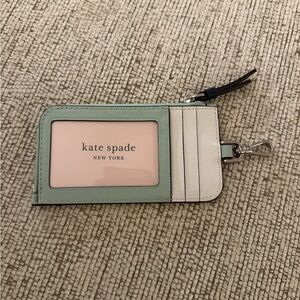 Kate Spade Mint and White Key Card Holder